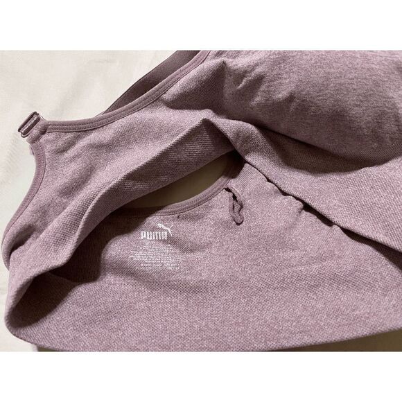Puma Seamless Padded Racerback Sports Bra Purple Sz M - Picture 3 of 3